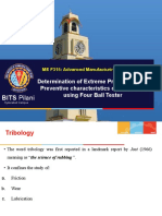 BITS Pilani: Determination of Extreme Pressure, Wear Preventive Characteristics of Lubricants Using Four Ball Tester