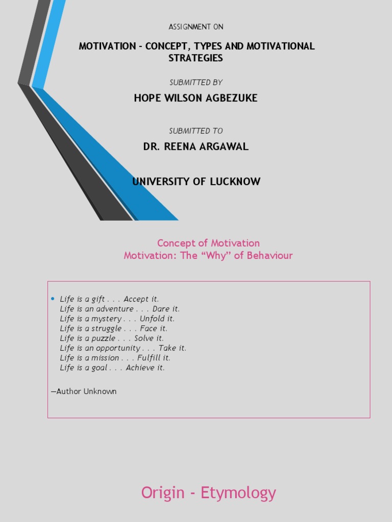 Concept of Motivation and Motivational Strategies in The Classroom ...