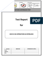 220KV GIS Operation & Interlock Test Report