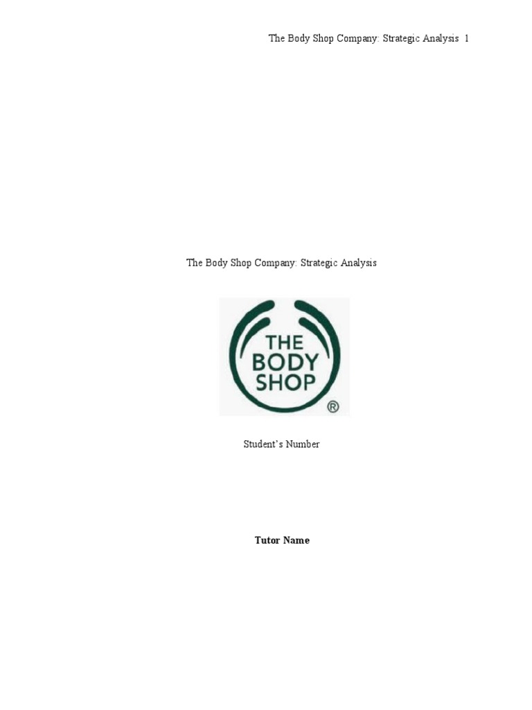 The Body Shop Company PDF Retail Strategic Management