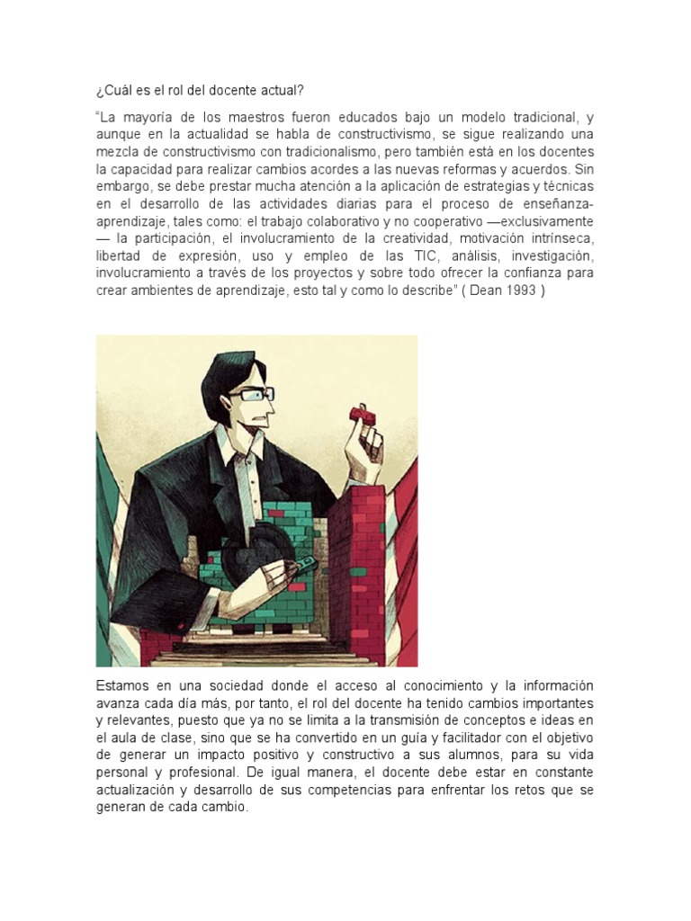 El rol del docente en la actualidad | PDF | Conocimiento ...