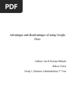 Advantages and Disadvantages of Using Google Docs