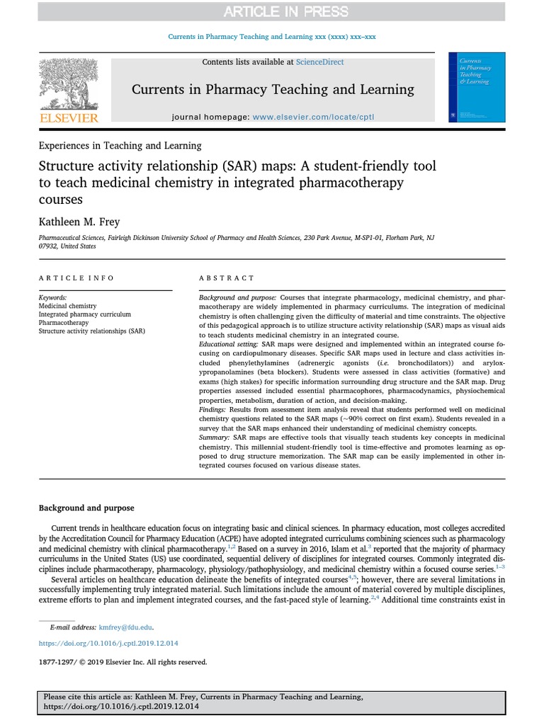Currents in Pharmacy Teaching and Learning | PDF | Pharmacology | Pharmacy