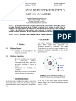 Fundamentos de electroestática y ley de Coulomb