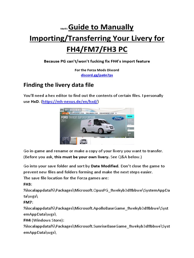 Guide To Manually Importing/Transferring Your Livery For FH4/FM7/FH3 PC ...