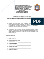 Evaluación Del Taller de Induccion Servicio Comunitario 2020 2