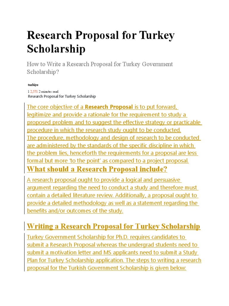 Writing a Research Proposal for Turkey | PDF | Cognition | Methodology