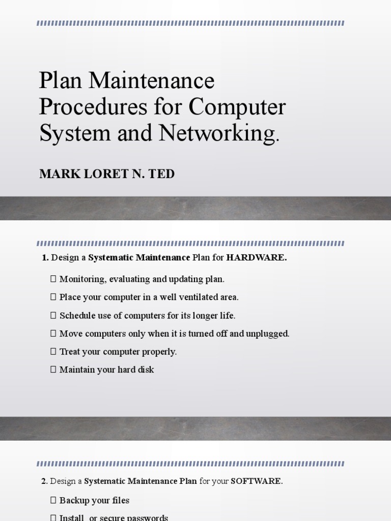 Computer System Maintenance Procedures | PDF | Quality Management ...