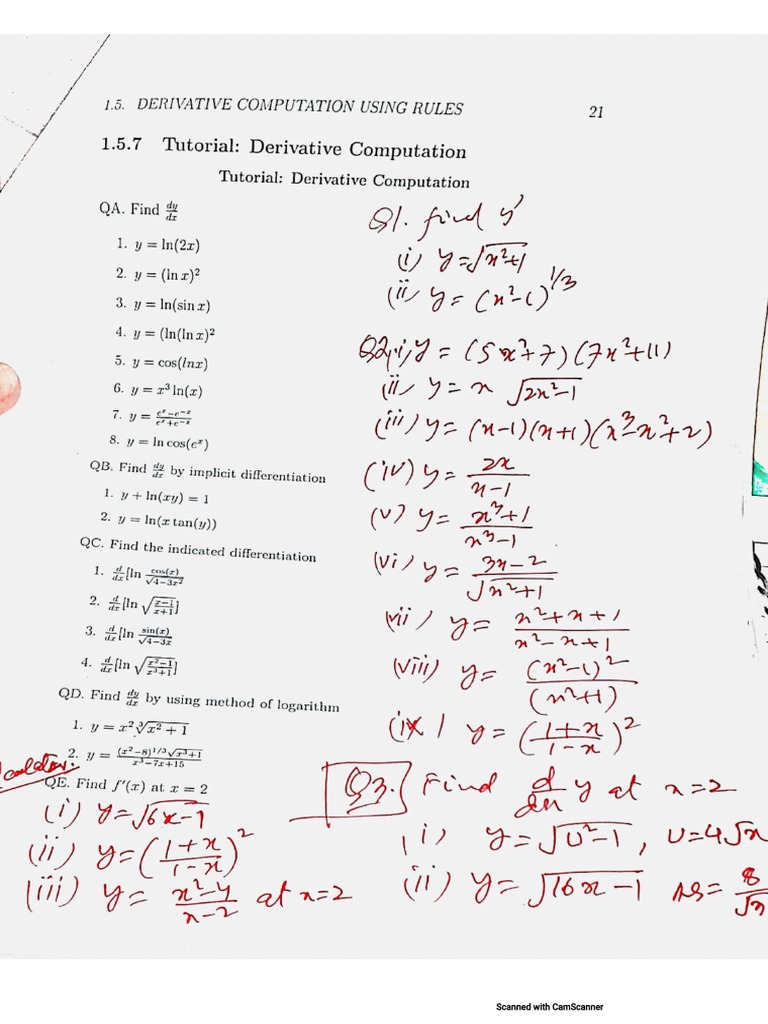 Calculus Practice Questions | PDF