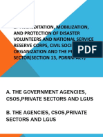 Accreditation, Mobilization, and Protection of Disaster Volunteers and National Service Reserve Corps, Civil Society Organization and The Private Sector (Section 13, PDRRM Act)