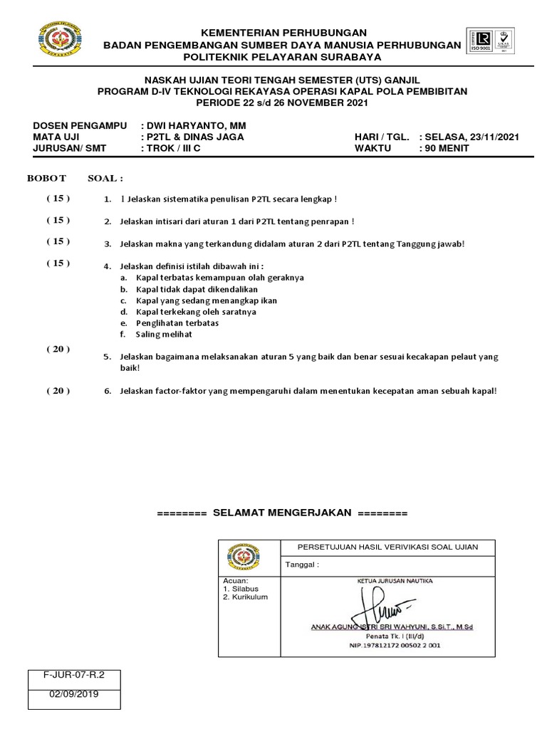Ujian Teori P2TL oleh Dwi Harianto | PDF | Pengelolaan Keuangan & Uang ...