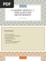 Learning Module 2: Risk & Return Measurement: Portfolio Management