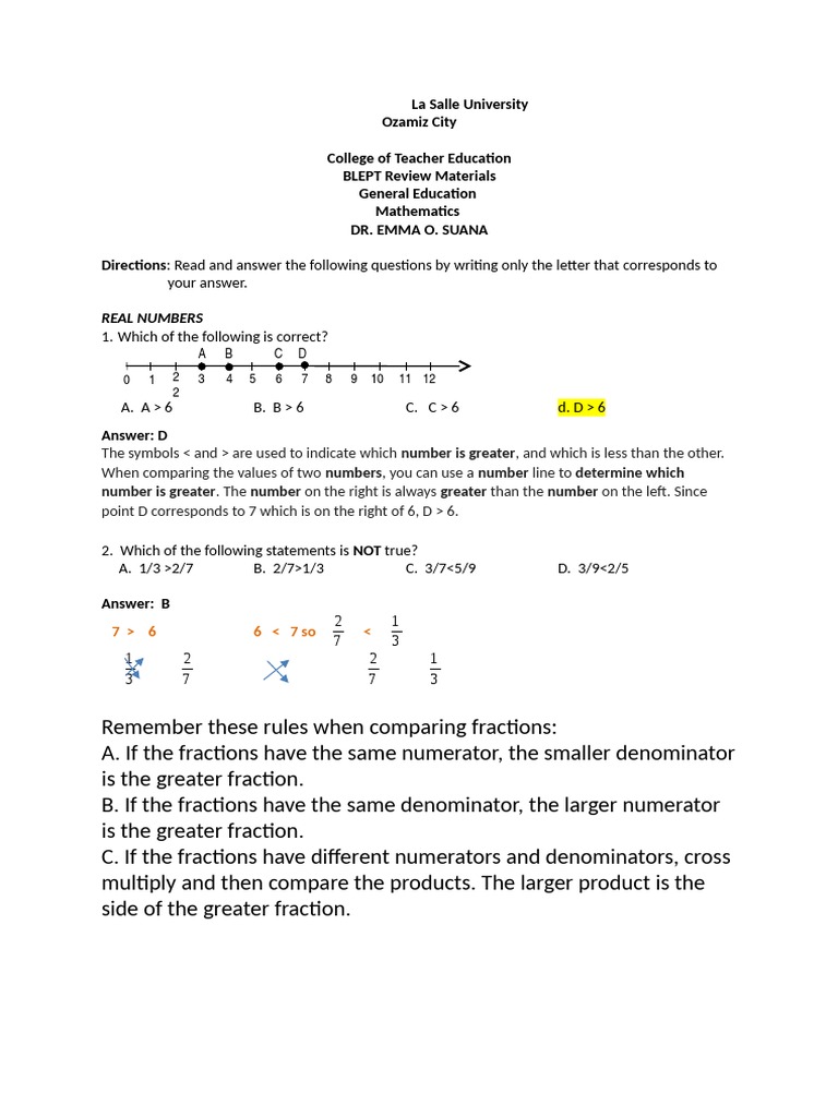 Your Answer.: Real Numbers | PDF | Odds | Mathematical Notation