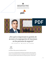 ¿Por Qué Es Importante La Gestión de Accesos y La Segregación de Funciones en Los Procesos de Negocio - PWC