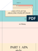 Grade 10: Pag-Uulat Sa Araling Panlipunan