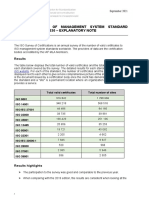 The Iso Survey of Management System Standard Certifications - 2020 - Explanatory Note