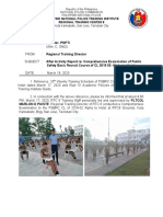 Memorandum: Philippine National Police Training Institute Regional Training Center 8