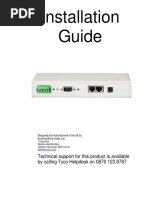 Installation Guide: Technical Support For This Product Is Available by Calling Tyco Helpdesk On 0870 123 8787