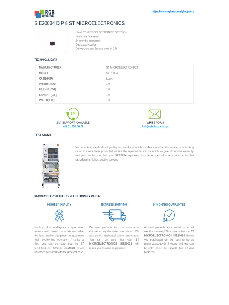 SIE20034 Logic IC - ST Microelectronics | PDF | Packaging And Labeling ...