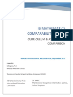 Maths Comparison Summary Report