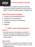 Hormonal Contraceptive Methods