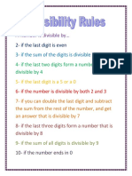 Maths Concepts Class Notes Divisibility Rules