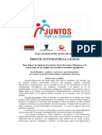 Plataforma Con Bases Politicas y Declaración de Principios. Frente Juntos Por La Ciudad