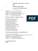 A - Escribe Oraciones en Quecha Con Las Siguientes Palabras