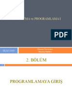 2. Bolum_BLM 1003 - Algoritma ve Programlamaya Giris