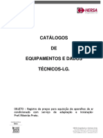 Catálogos de equipamentos e dados técnicos