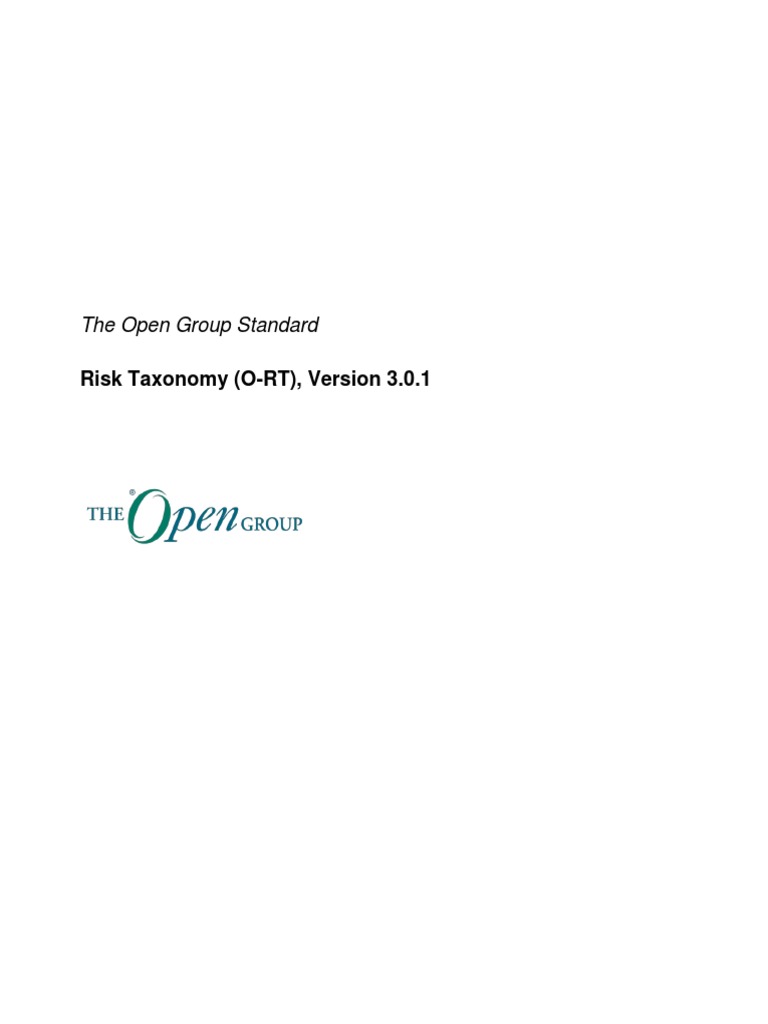 The Open Group Standard: Risk Taxonomy (O-RT), Version 3.0.1 | PDF ...