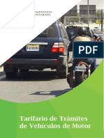 Tarifario Tramites Vehiculos de Motor