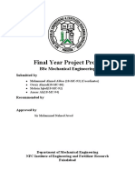 Final Year Project Proposal: BSC Mechanical Engineering