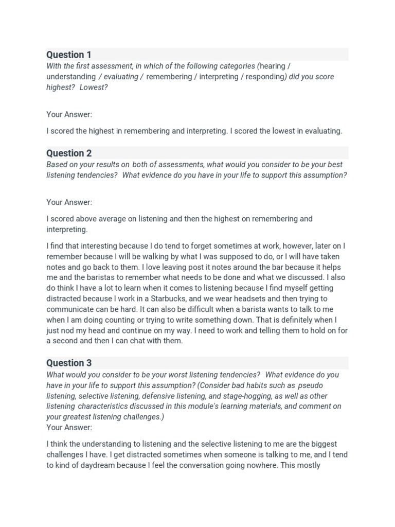 Improving Listening Skills in Work | PDF | Conversation | Understanding