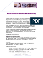 Saudi Bakeries Environmental Policy: Awareness and Commitment