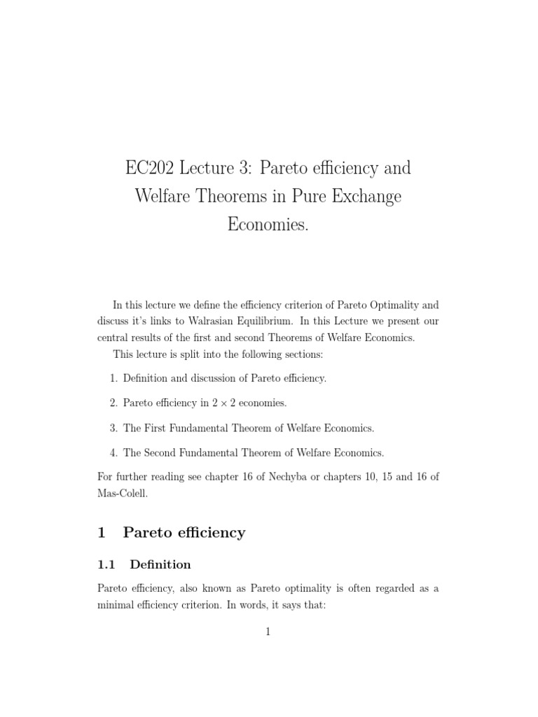 Understanding Pareto Efficiency | PDF | Welfare Economics | Pareto ...