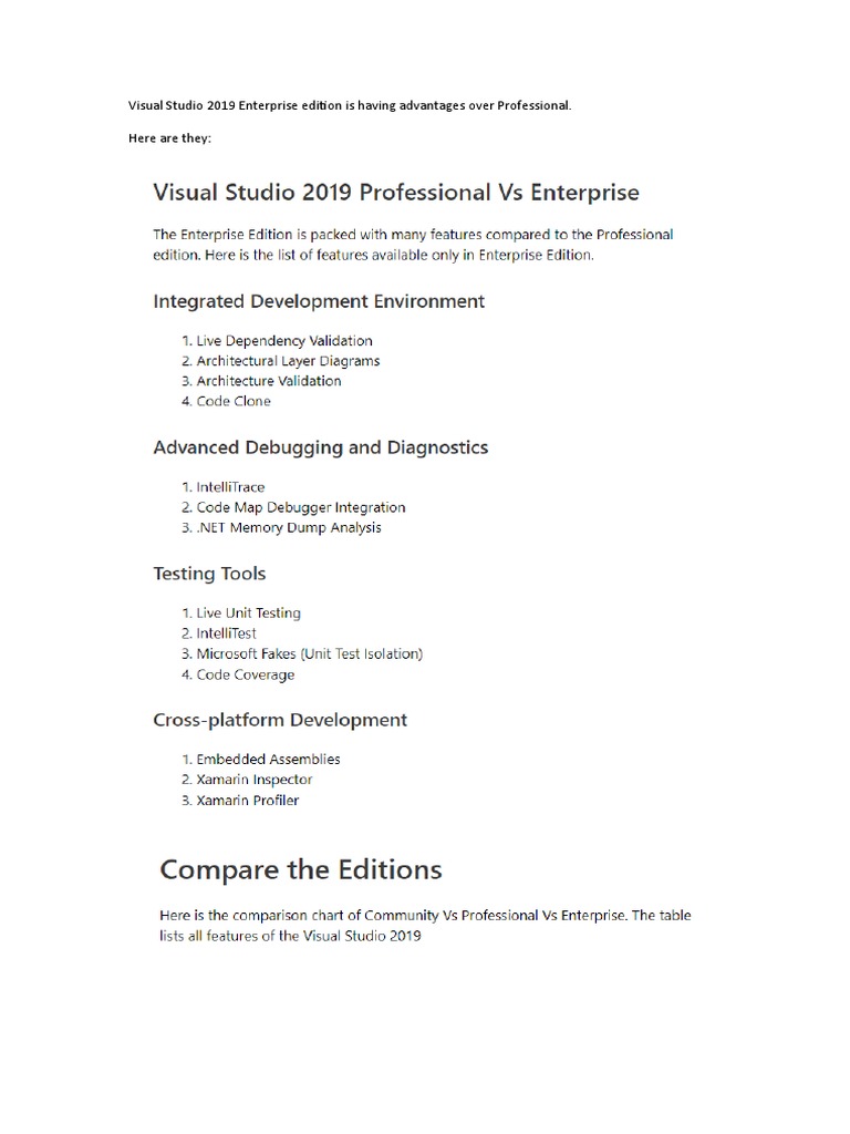 Visual Studio 2019 Enterprise Edition Is Having Advantages Over Professional. Here Are They