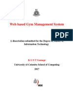 Web Based Gym Management System: A Dissertation Submitted For The Degree of Master of Information Technology