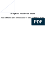 2 - Etapas para A Realização de Uma Análise de Dados