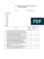 Supplementary Learning Activity Sheet in Personal Developmmentsdsdsdd