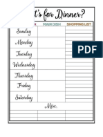 Meal Weekly Planner