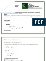 Potenciación Y Sus Propiedades ¿Qué Es La Potenciación?: Área de Formación Año/Sección Docente: Contenido Número de Guía