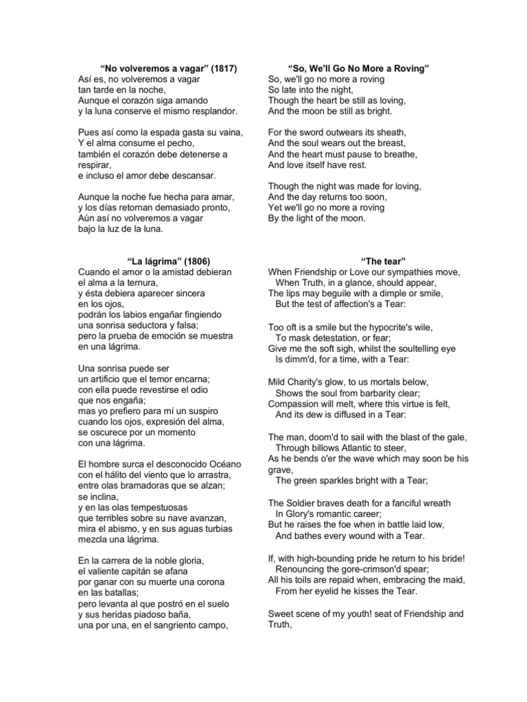 Poemas de amor y lágrimas de Byron | PDF