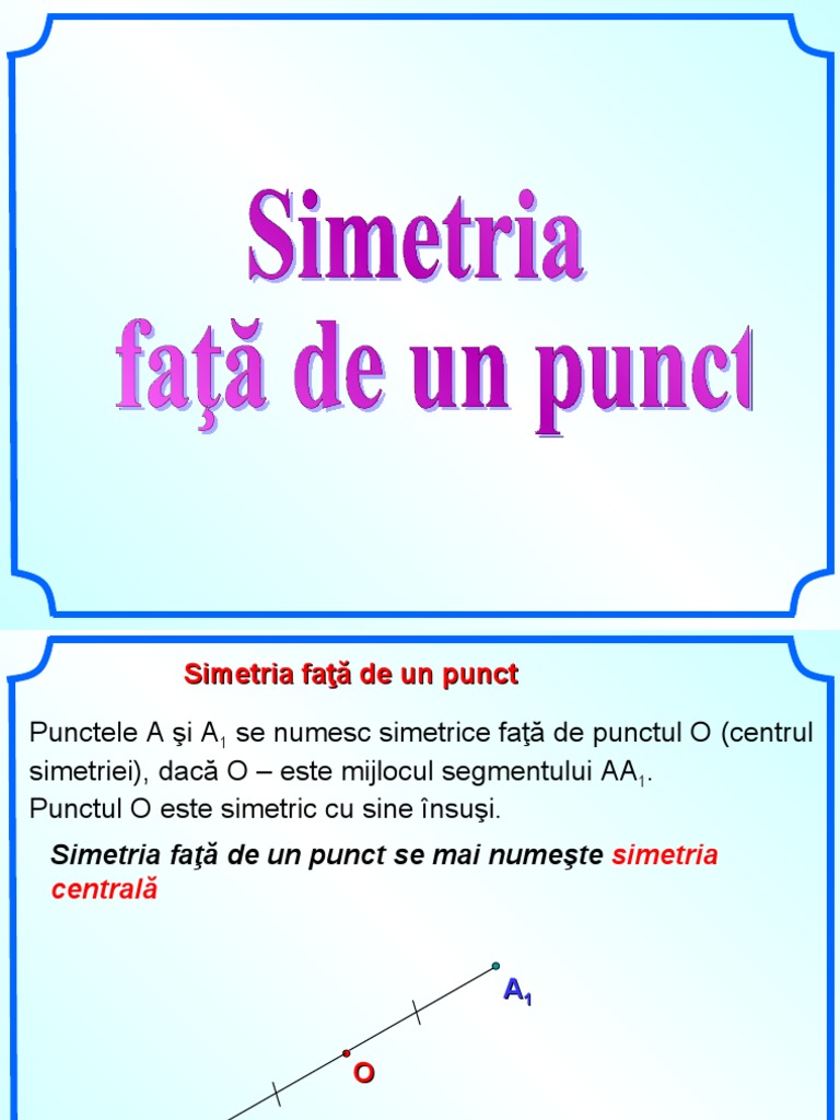 Simetria Fata de Un Punct | PDF