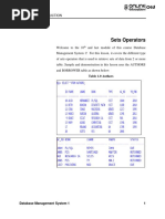 Sets Operators: Module of Instruction