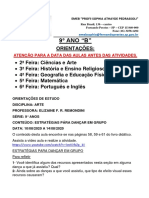 9º Ano B - Atividades de 10 A 14 de Agosto de 2020