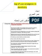 Warning of use analgesic in dentistry دادعا يرمعلا رمع يرهزلا قراط هلمعش سنا:روكدلا فرشا تحت