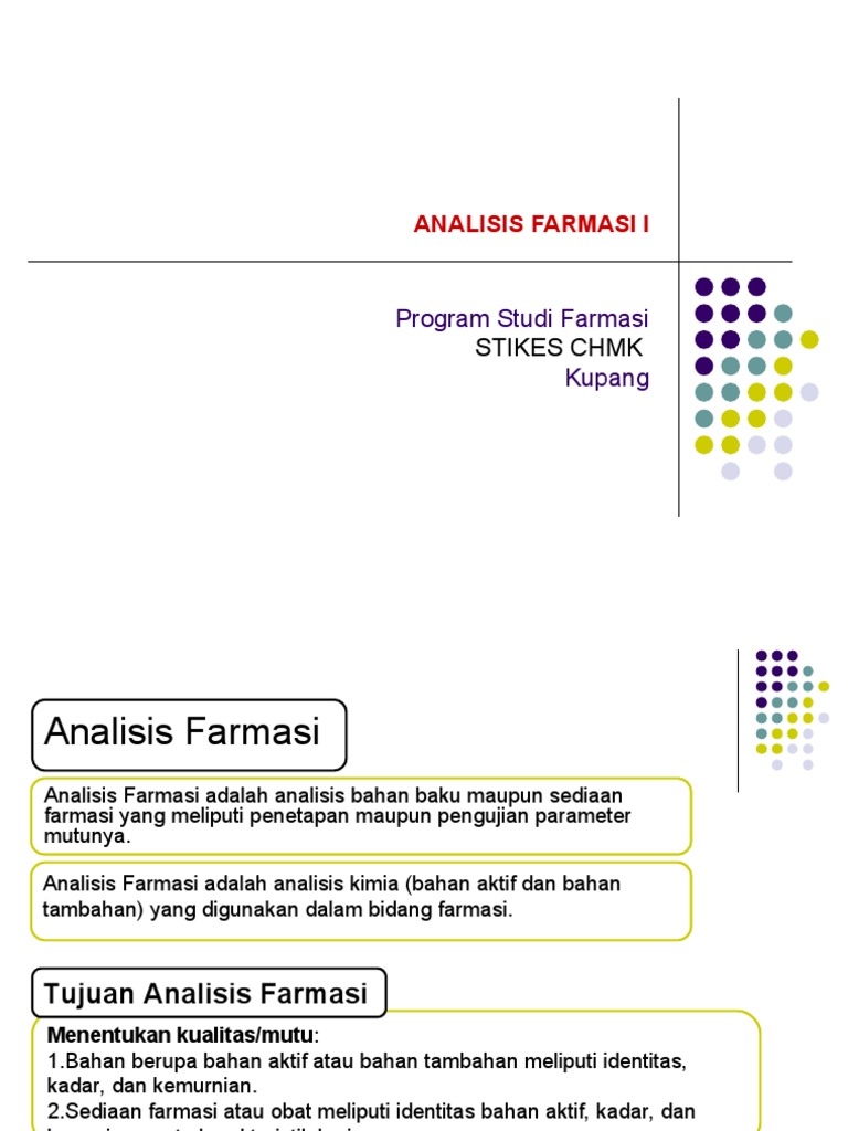 Analisis Farmasi: Metode dan Tahapan | PDF | Sains & Matematika