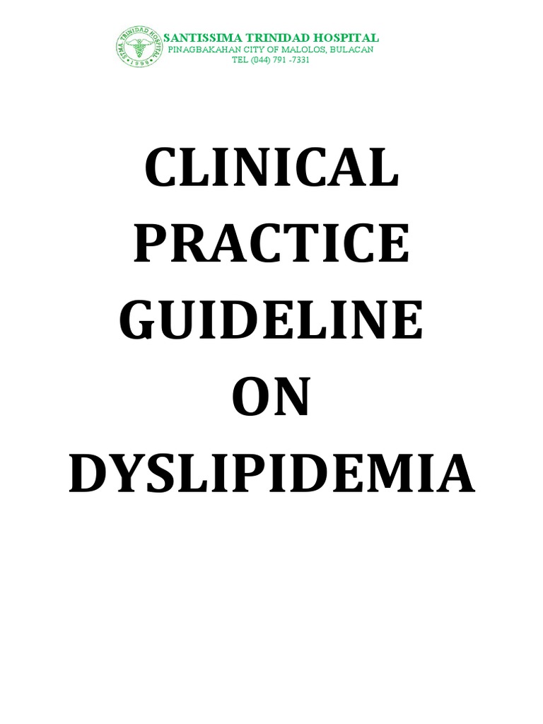 Clinical Practice Guideline On Dyslipidemia PDF Statin