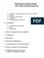 Processos Metalúrgicos de Fabricação / Metalurgia Do Pó